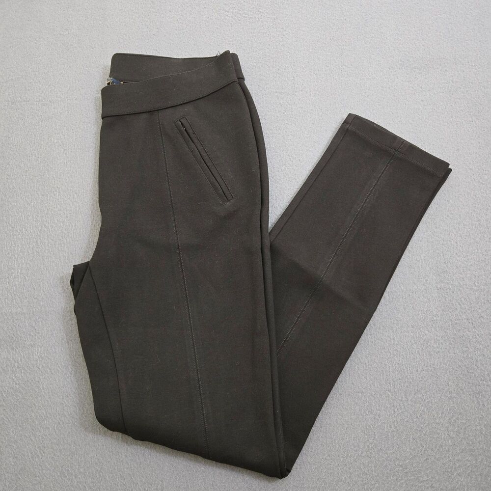 Brooks Brothers Women XS Black Mid Rise Pull On Ankle Stretch Legging Pants